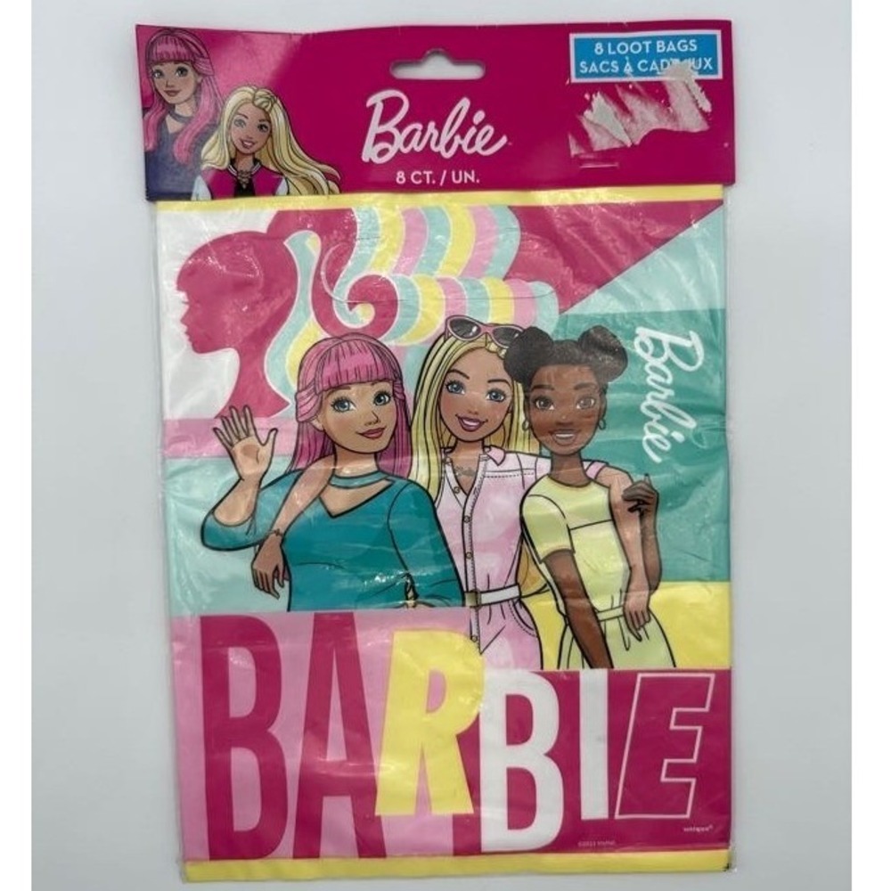 Barbie Party Loot Bags 8 Count Birthday Favor Treat Bags Pink Unique‎ Mattel New